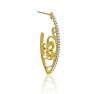 Delicate Diamond Swirl Hoop Earrings, Gold Overlay, 1 Inch

 Image-3