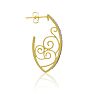 Delicate Diamond Swirl Hoop Earrings, Gold Overlay, 1 Inch

 Image-4