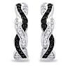 Black Diamond Swirl Huggy Hoop Earrings.  Wear Them Everyday...They Are So Cute!
 Image-2