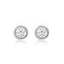 1/5 Carat Bezel Set Diamond Stud Earrings Crafted In 14 Karat White Gold
 Image-2
