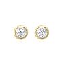 1/5 Carat Bezel Set Diamond Stud Earrings Crafted In 14 Karat Yellow Gold Image-2