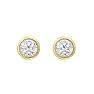 1/3 Carat Bezel Set Diamond Stud Earrings Crafted In 14 Karat Yellow Gold
 Image-2