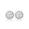 1/2 Carat Bezel Set Diamond Stud Earrings Crafted In 14 Karat White Gold Image-2