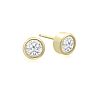 1/2 Carat Bezel Set Diamond Stud Earrings Crafted In 14 Karat Yellow Gold Image-1
