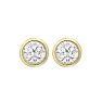 1/2 Carat Bezel Set Diamond Stud Earrings Crafted In 14 Karat Yellow Gold Image-2