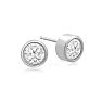 3/4 Carat Bezel Set Diamond Stud Earrings Crafted In 14 Karat White Gold Image-1