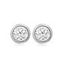 3/4 Carat Bezel Set Diamond Stud Earrings Crafted In 14 Karat White Gold Image-2