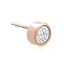 3/4 Carat Bezel Set Diamond Stud Earrings Crafted In 14 Karat Rose Gold
 Image-3