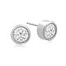 1 Carat Bezel Set Diamond Stud Earrings Crafted In 14 Karat White Gold
 Image-1