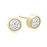 1 Carat Bezel Set Diamond Stud Earrings Crafted In 14 Karat Yellow Gold Image-1