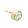 1 Carat Bezel Set Diamond Stud Earrings Crafted In 14 Karat Yellow Gold Image-3