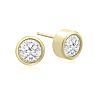 1 1/3 Carat Bezel Set Diamond Stud Earrings Crafted In 14 Karat Yellow Gold Image-1