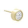 1 1/3 Carat Bezel Set Diamond Stud Earrings Crafted In 14 Karat Yellow Gold Image-3