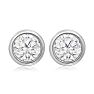 1 1/2 Carat Bezel Set Diamond Stud Earrings Crafted In 14 Karat White Gold Image-2