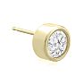 1 1/2 Carat Bezel Set Diamond Stud Earrings Crafted In 14 Karat Yellow Gold Image-3