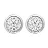 2 Carat Bezel Set Diamond Stud Earrings Crafted In 14 Karat White Gold Image-2