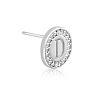 "D" Initial Diamond Stud Earrings In Sterling Silver Image-3