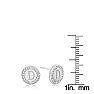 "D" Initial Diamond Stud Earrings In Sterling Silver Image-5