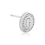 "G" Initial Diamond Stud Earrings In Sterling Silver Image-3