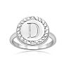 "D" Initial Diamond Pinkie Ring In Sterling Silver
 Image-1