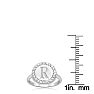 "R" Initial Diamond Pinkie Ring In Sterling Silver
 Image-2