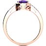 3/4 Carat Oval Shape Amethyst and Halo Diamond Ring In 14K Rose Gold
 Image-3