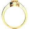 1/2 Carat Oval Shape Citrine and Halo Diamond Ring In 14K Yellow Gold
 Image-3