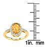 1/2 Carat Oval Shape Citrine and Halo Diamond Ring In 14K Yellow Gold
 Image-5
