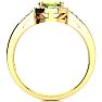 1 Carat Oval Shape Peridot and Halo Diamond Ring In 14K Yellow Gold
 Image-3