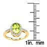 1 Carat Oval Shape Peridot and Halo Diamond Ring In 14K Yellow Gold
 Image-5