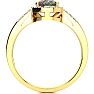 3/4 Carat Oval Shape Mystic Topaz Ring With Diamond Halo In 14 Karat Yellow Gold Image-3