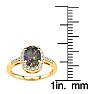 3/4 Carat Oval Shape Mystic Topaz Ring With Diamond Halo In 14 Karat Yellow Gold Image-5