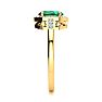 1 Carat Oval Shape Emerald and Halo Diamond Ring In 14K Yellow Gold Image-6