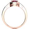 1 Carat Oval Shape Ruby and Halo Diamond Ring In 14K Rose Gold Image-3