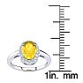 1/2 Carat Oval Shape Citrine and Halo Diamond Ring In 14K White Gold
 Image-5