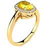 1/2 Carat Oval Shape Citrine and Halo Diamond Ring In 14K Yellow Gold
 Image-2