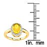 1/2 Carat Oval Shape Citrine and Halo Diamond Ring In 14K Yellow Gold
 Image-5