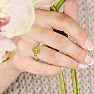 1/2 Carat Oval Shape Citrine and Halo Diamond Ring In 14K Yellow Gold
 Image-6