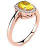 1/2 Carat Oval Shape Citrine and Halo Diamond Ring In 14K Rose Gold
 Image-2