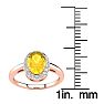 1/2 Carat Oval Shape Citrine and Halo Diamond Ring In 14K Rose Gold
 Image-5