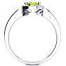 1 Carat Oval Shape Peridot and Halo Diamond Ring In 14K White Gold
 Image-3
