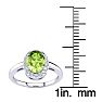 1 Carat Oval Shape Peridot and Halo Diamond Ring In 14K White Gold
 Image-5