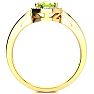 1 Carat Oval Shape Peridot and Halo Diamond Ring In 14K Yellow Gold
 Image-3