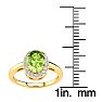 1 Carat Oval Shape Peridot and Halo Diamond Ring In 14K Yellow Gold
 Image-5