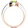 1 Carat Oval Shape Peridot and Halo Diamond Ring In 14K Rose Gold
 Image-3