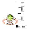 1 Carat Oval Shape Peridot and Halo Diamond Ring In 14K Rose Gold
 Image-5