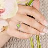 1 Carat Oval Shape Peridot and Halo Diamond Ring In 14K Rose Gold
 Image-6
