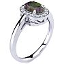 3/4 Carat Oval Shape Mystic Topaz Ring With Diamond Halo In 14 Karat White Gold Image-2