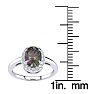 3/4 Carat Oval Shape Mystic Topaz Ring With Diamond Halo In 14 Karat White Gold Image-5