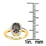 3/4 Carat Oval Shape Mystic Topaz Ring With Diamond Halo In 14 Karat Yellow Gold Image-5